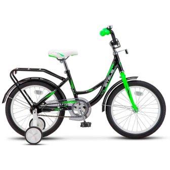 Велосипед STELS Flyte Z011, 16" чёрный/салатовый