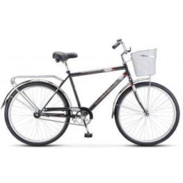 Велосипед STELS Navigator 200 C, 26", мужской, корзина, темно-серый