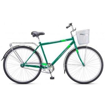 Велосипед STELS Navigator 300 C, 28", мужской, корзина, темно-зеленый