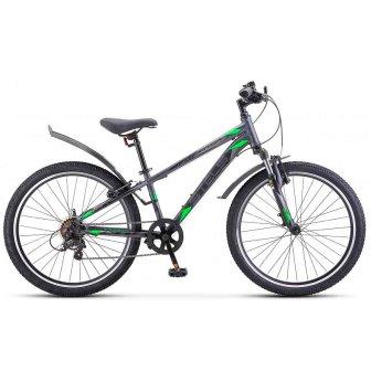 Велосипед STELS Navigator-400 V 24" F020, колесо 24", рама 12", 18 ск, серый/зеленый